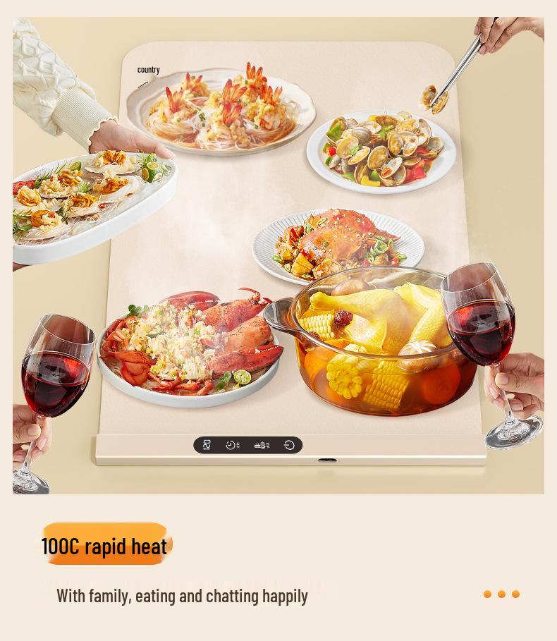 Flexible Silicone Food Warmer: Foldable Heat Preservation Pad for Hot Dishes