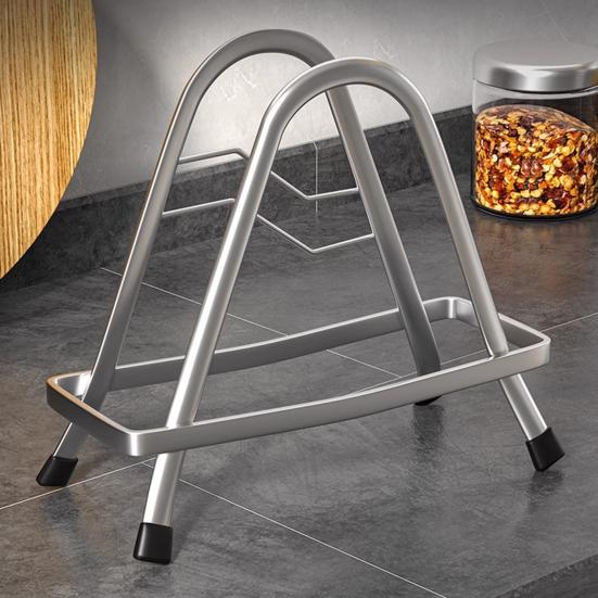 Cutting Board Holder Triangle Stainless Steel Chopping Board Organizer Anti-Slip Pan Rack Cutting Board Storage Stand for Kitchen Countertop
