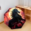 1 PC Automatic Folding Umbrella - Cartoon Horse Pattern, Portable & Foldable Design with 8 Ribs, Christmas Birthday Gifts