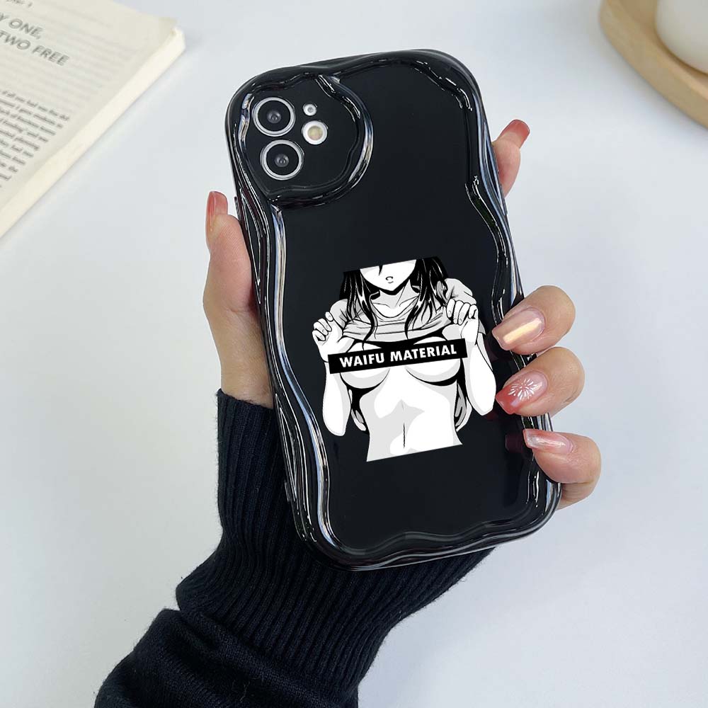 

Samsung Galaxy A24 для iPhone 15 Xiaomi Poco X5 Redmi Huawei Honor 90 Чехлы для телефонов NY19 Sugoi Senpai Anime Waifu арт-эксклюзив Мягкий чехол с кремовым узором Samsung A53 5G чёрный