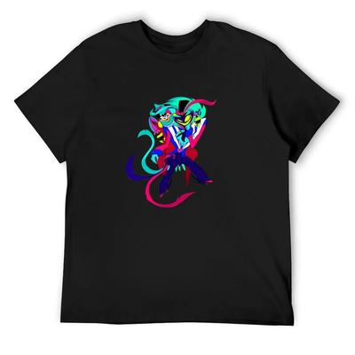 Helluva Boss - Fizzarolli and Asmodeus T-Shirt Clothing Vintage Graphic Tee Men's Cotton T-shirt