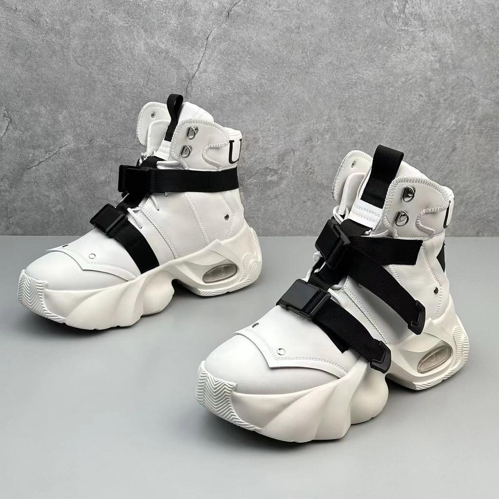High-Top Men'S Shoes Wear-Resistant Fashion Boots Men'S Platform Heightening Fashion Versatile Sports Shoes