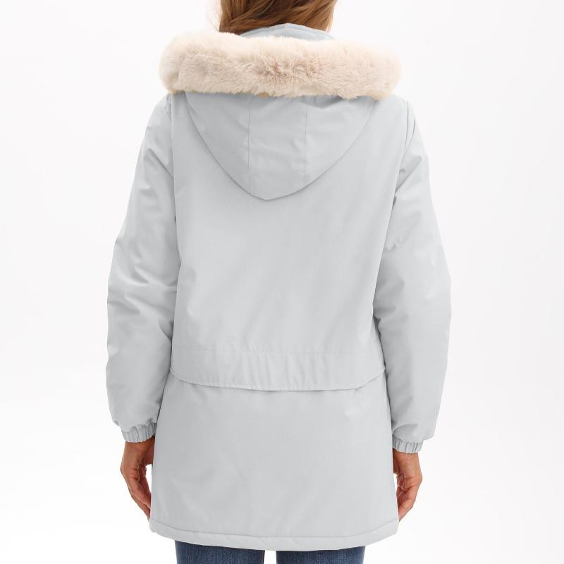 Winter Coat Women 2025 Long Plush Fur Collar Fleece Lined Parka Jacket Korean Style