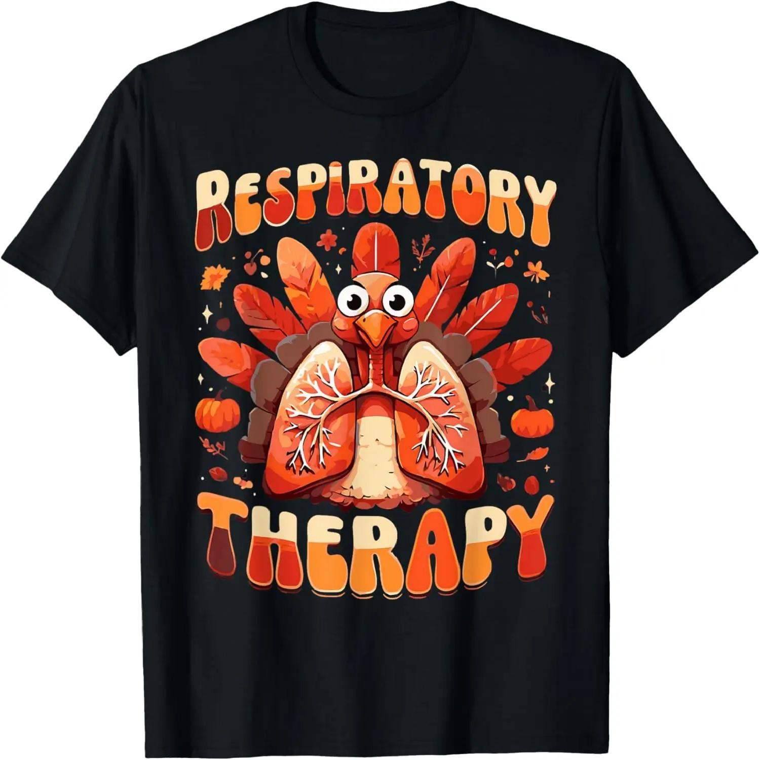 

Funny Thanksgiving Respiratory Therapy Fall Autumn Lung Ther T-Shirt XXXXXL чорний