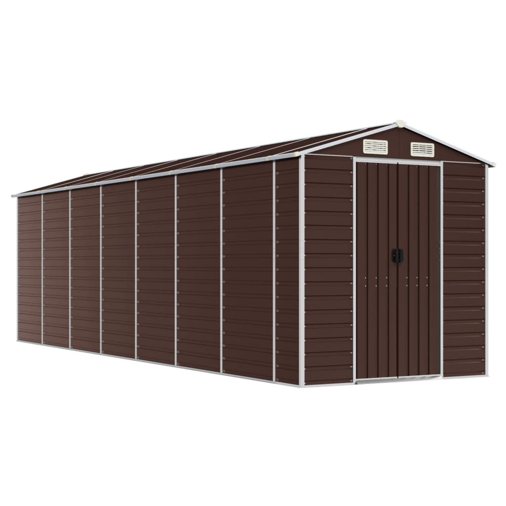 Garden Shed Brown 191 x 640 x 198 cm Galvanized Steel