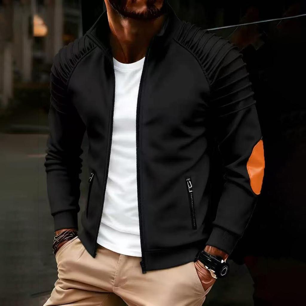 Men's Winter Solid Color Zipper Jacket Men's Casual Fashion Cardigan