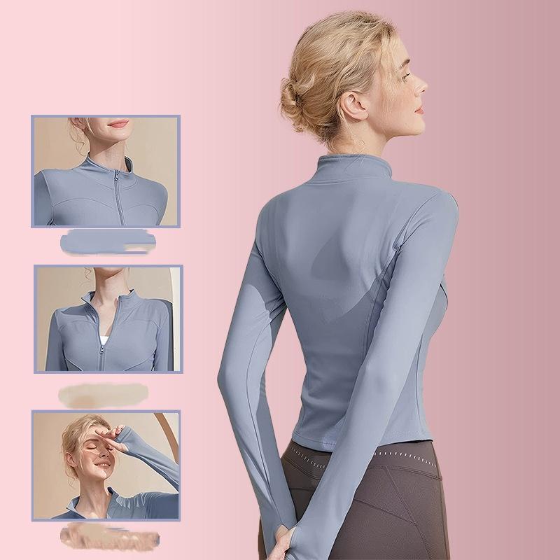 Stand-up Collar Yoga Clothes Jacket Women's Running Sports Fitness Clothes Long-sleeved Sunscreen Quick-drying Clothes Yoga Tops