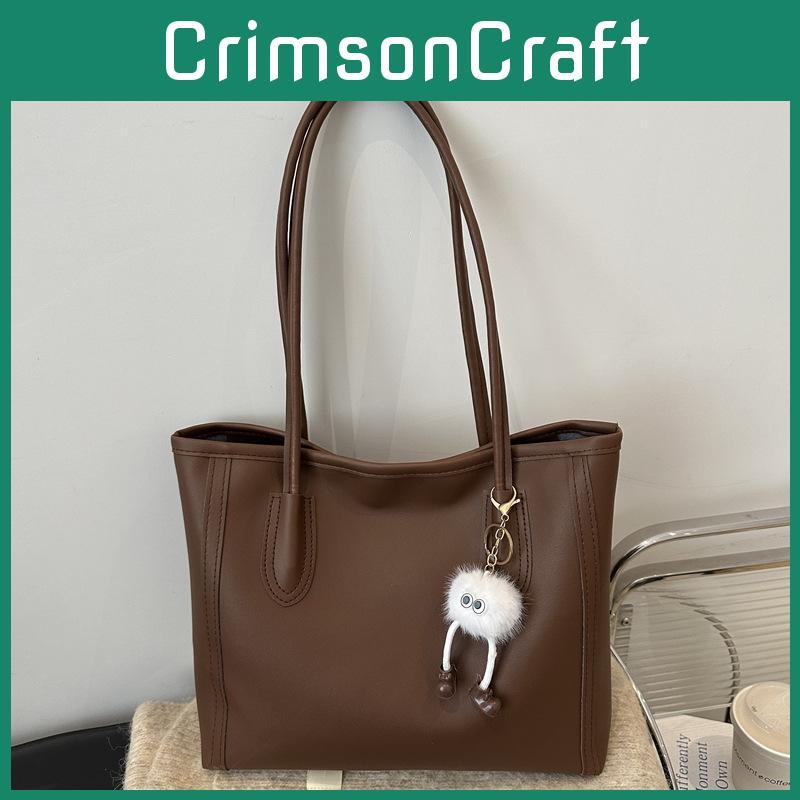 Vintage Large Capacity Tote Bag For Women With Pu Material And Zipper Closure For Daily Use