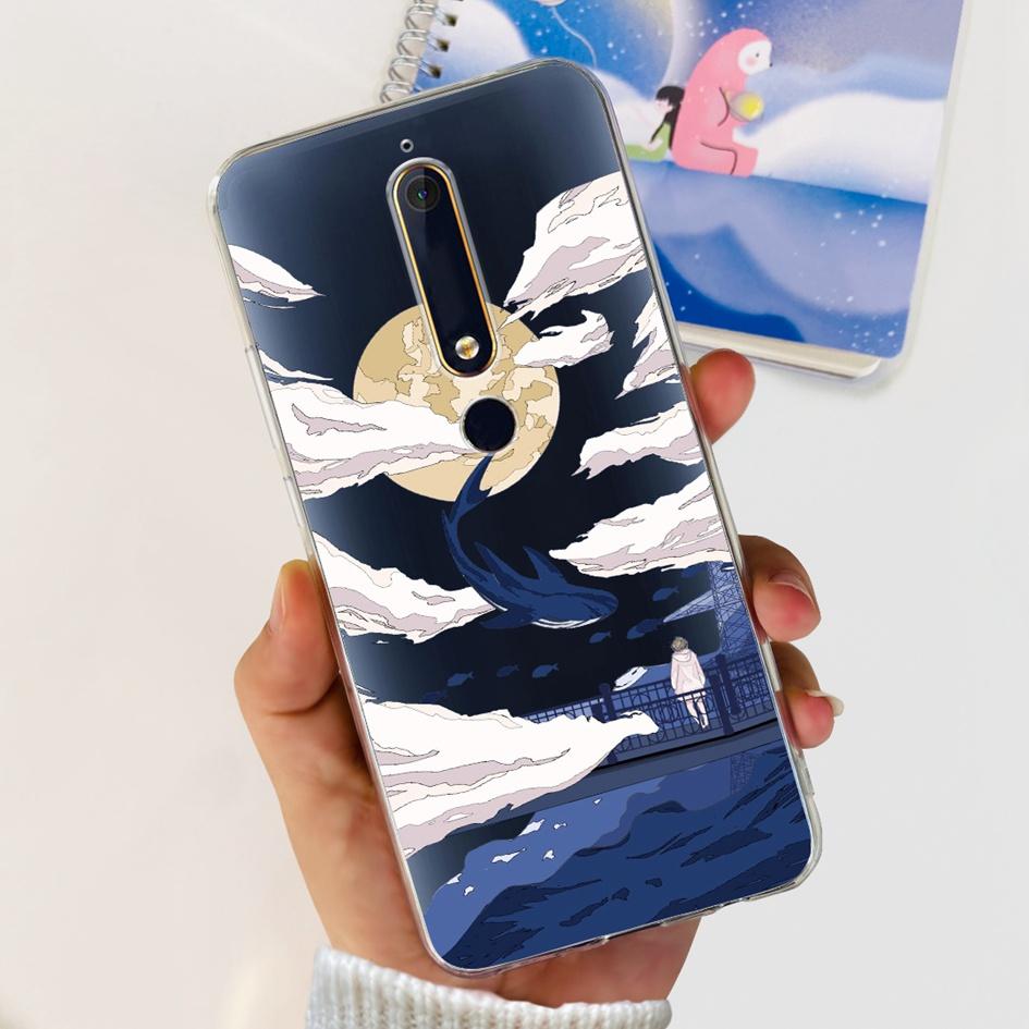 For Nokia 6 2018 Case Fashion Flower Soft Silicone Bumper For Nokia 6.1 Cover TA-1043 TA-1045 TA-1054 TA-1050 TA-1068 Phone Case