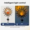 Outdoor Solar Decor Light Artistic Stake Light for Garden Pathway Iron Flame Sun Patio Yard