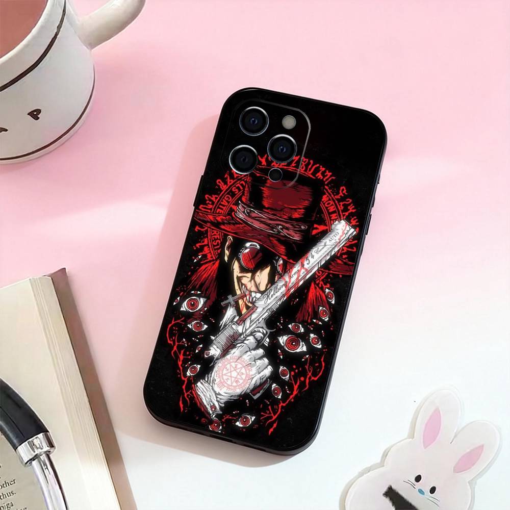Anime H-hellsing S Phone Case For iPhone 17,16,15,14,13,12,11 Plus,Pro Max,Soft Silicone Black Cover
