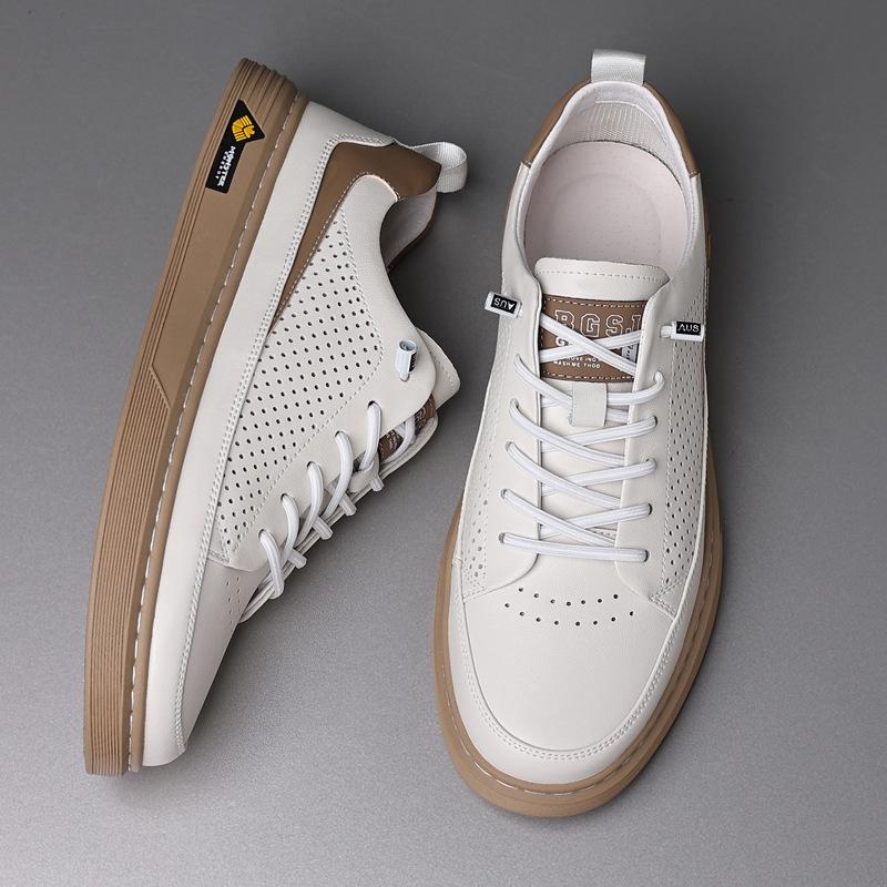 Herrenschuhe Sandalen hohl atmungsaktiv Herren Board Schuhe weiße Schuhe trendige Mode Herren Einzelschuhe Lochschuhe
