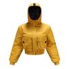 Women 'S Cotton -Padded Hooded Work Coat Women 'S Fashion Loose Long -Sleeved Short Jacket Casual Cotton -Padded Clothes