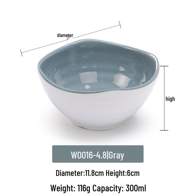 Melamine Imitation Porcelain Square Plastic Bowl for Restaurants and Hotels - Perfect for Fast Food, Barbecue, Bibimbap, and Desserts.