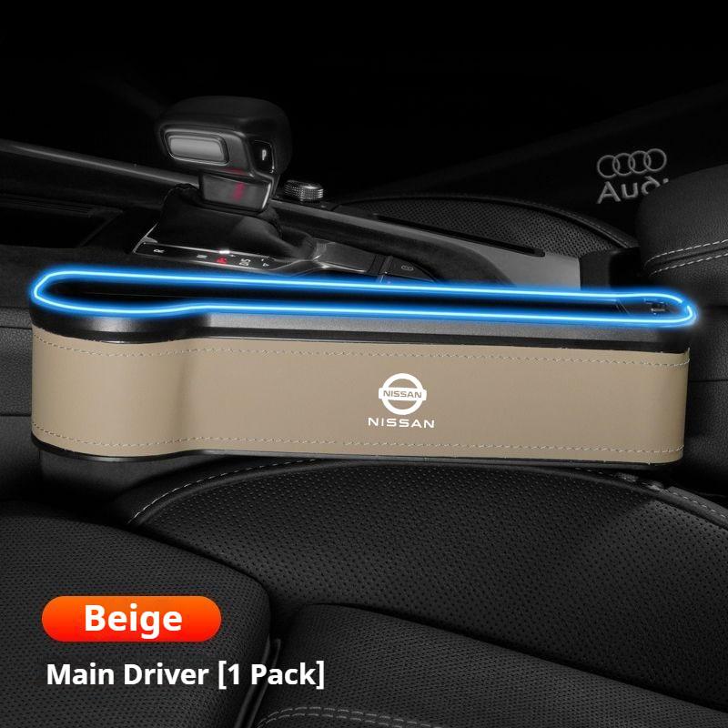 Nissan Nismo Qashqai Juke X-Trail Patrol Note Leaf Altima Maxima Micra DMurano Tiida Rogue Teana Pulsar Car Seat Slot Storage Box