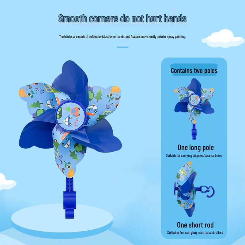 Seven-Color Rotating Pinwheel Pendant for Children's Bike or Stroller