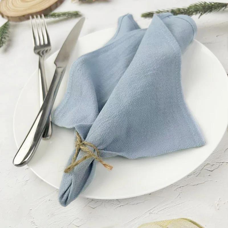 4PCS 30X45CM Cloth Napkins 100% Cotton Fabric Dinner Kitchen Towels Table Design Mat Weddings Baby Shower Christmas Decoration