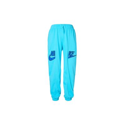 Logo-Buchstabe bedruckte Sporthose mit Bündchen Damen Hose Hellblau DV8089-416
