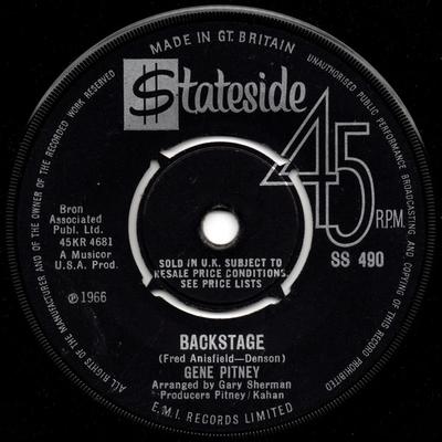 7inch Record GENE PITNEY  Backstage SS490 Stateside 1966 UK Rock Used