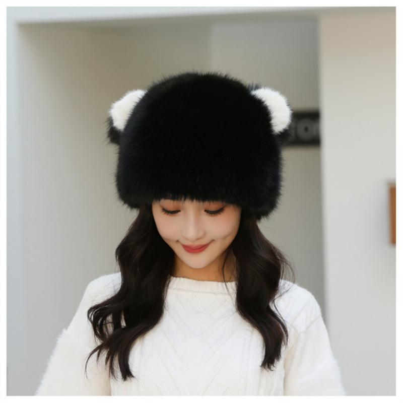 Women's Sweet and Cute Warm Fisherman Hat Autumn and Winter Earmuffs Plush Cute Cold-proof Hat