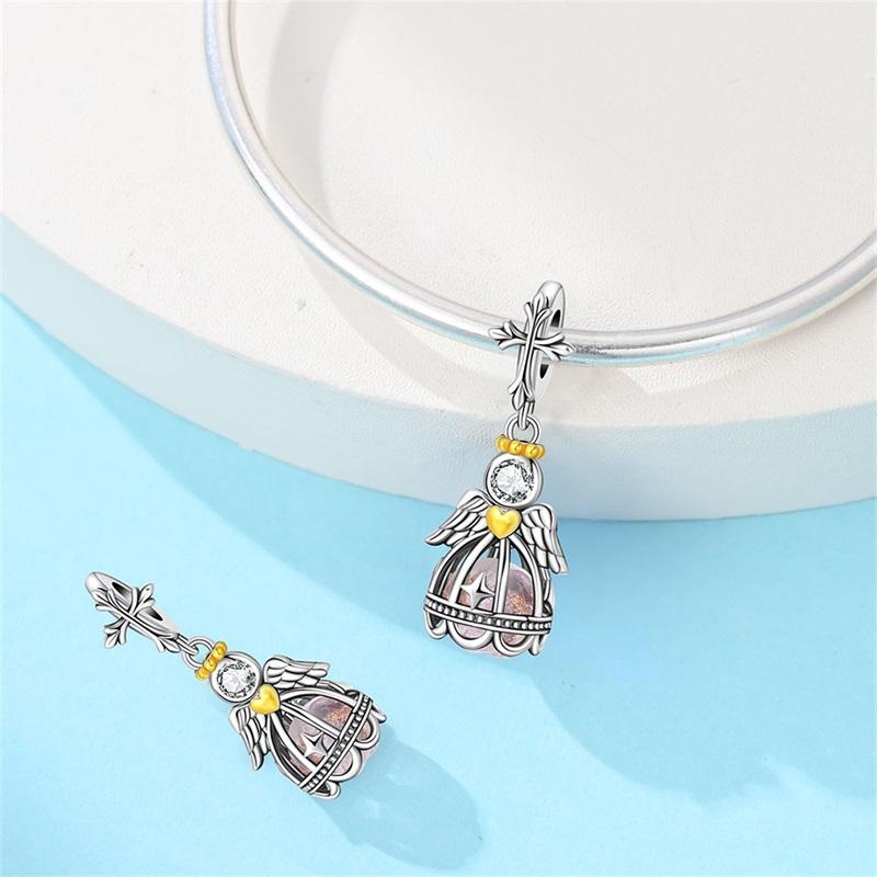 Charms Original Copper Angel Pendant Beads Fit Bracelet Diy Fine Gift Women Delicate Jewelry Accessory