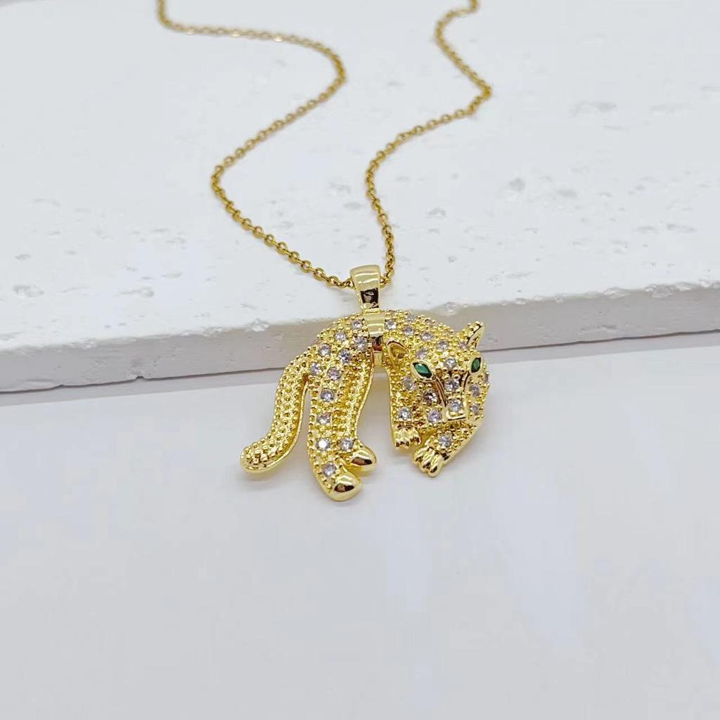 European and American Fashion Trend Women's Accessories Hip-hop Personality Leopard Pendant Retro Necklace Accessories Gifts