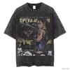 Cotton retro washed T shirt unisex s Resident Evil Leon Kennedy plus size649