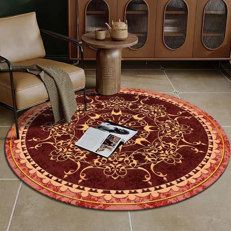 

Ретро национальный стиль круглые ковры для гостиной журнальный столик подвесная корзина вращающийся стул напольный коврик спальня прикроватный коврик diameter 80cm