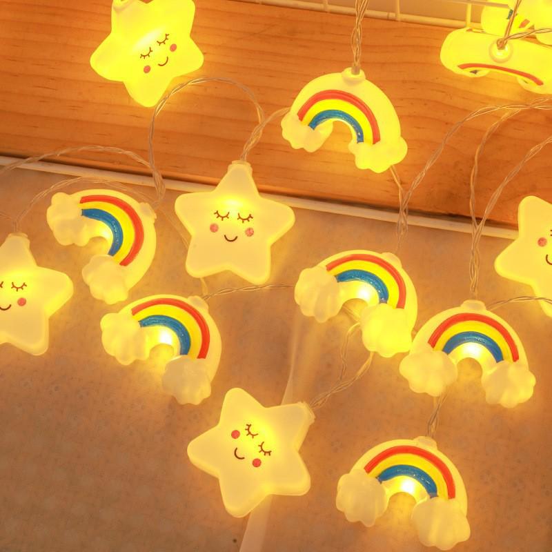 Colorful LED Star & Rainbow Cloud Decorative Tent Hanging Lights