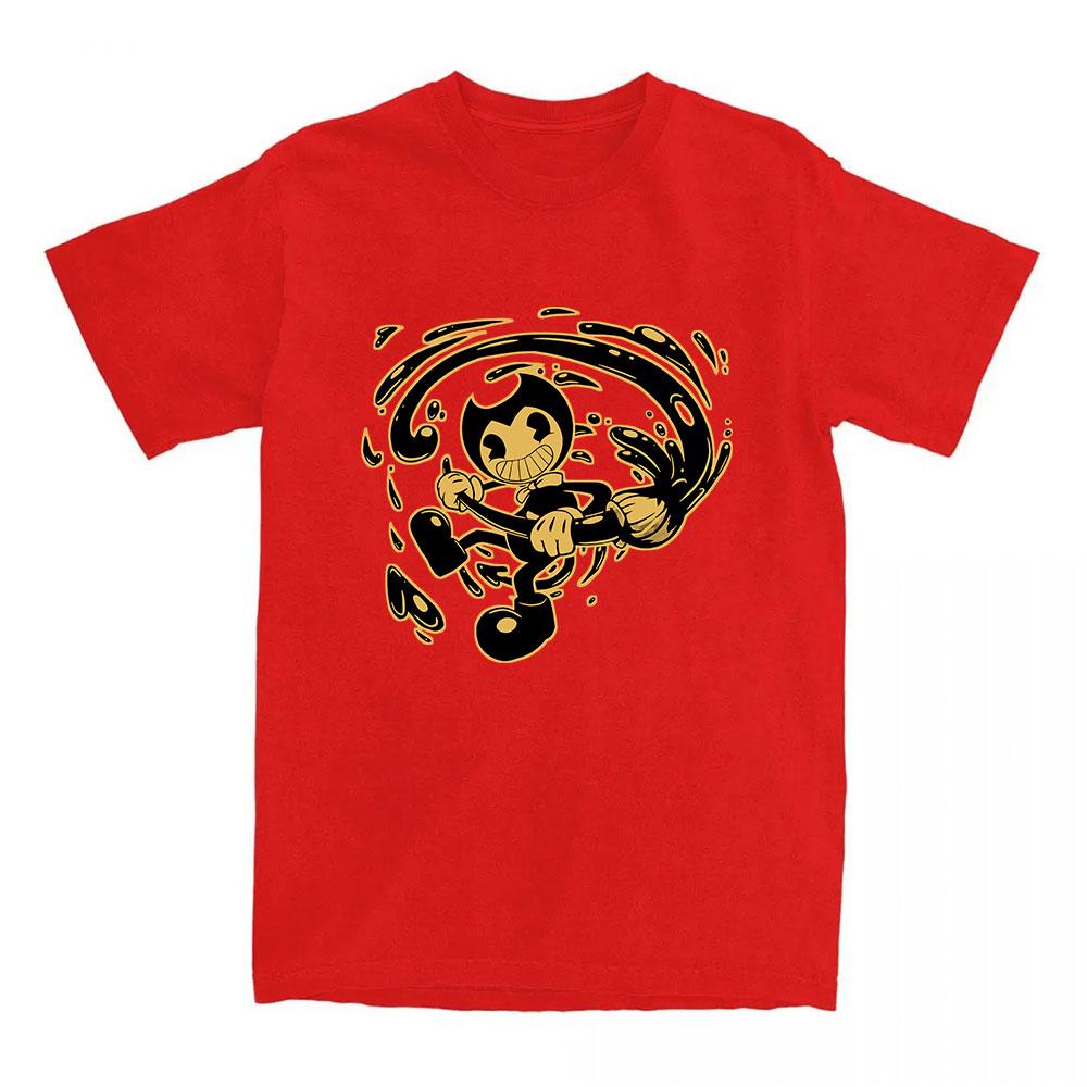 Spiel Bendy and The Ink Machine T-Shirt Sommer Kurzarm T-Shirts Streetwear Unisex Locker Rundhals Grafikdruck T-Shirts
