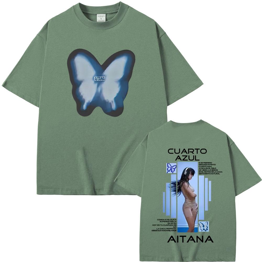 

Aitana Cuarto Azul Album Merch Tshirt Butterfly Graphic Tshirts Men Women Fashion Pop Music T Shirt Casual Oversized T Shirts 4XL