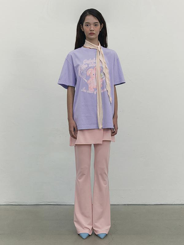 KIRSH Wrap Layered Skirt Pants [Salmon]