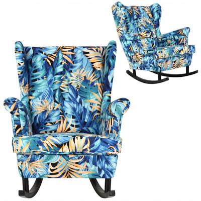 ARI Rocking Chair, Scandinavian,, Turquoise Print