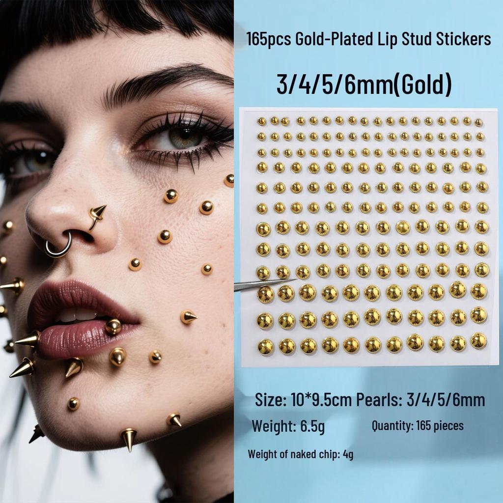 Self-Adhesive Facial Ornaments: No-Punch Free Eyebrow, Nose, Lip, and Earring Stud Stickers