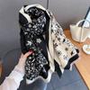 Imitation Cashmere Length Tassel Scarf For Women Floral Print Autumn/Winter Warm Shawl Warps Coldproof Windproof Blanket