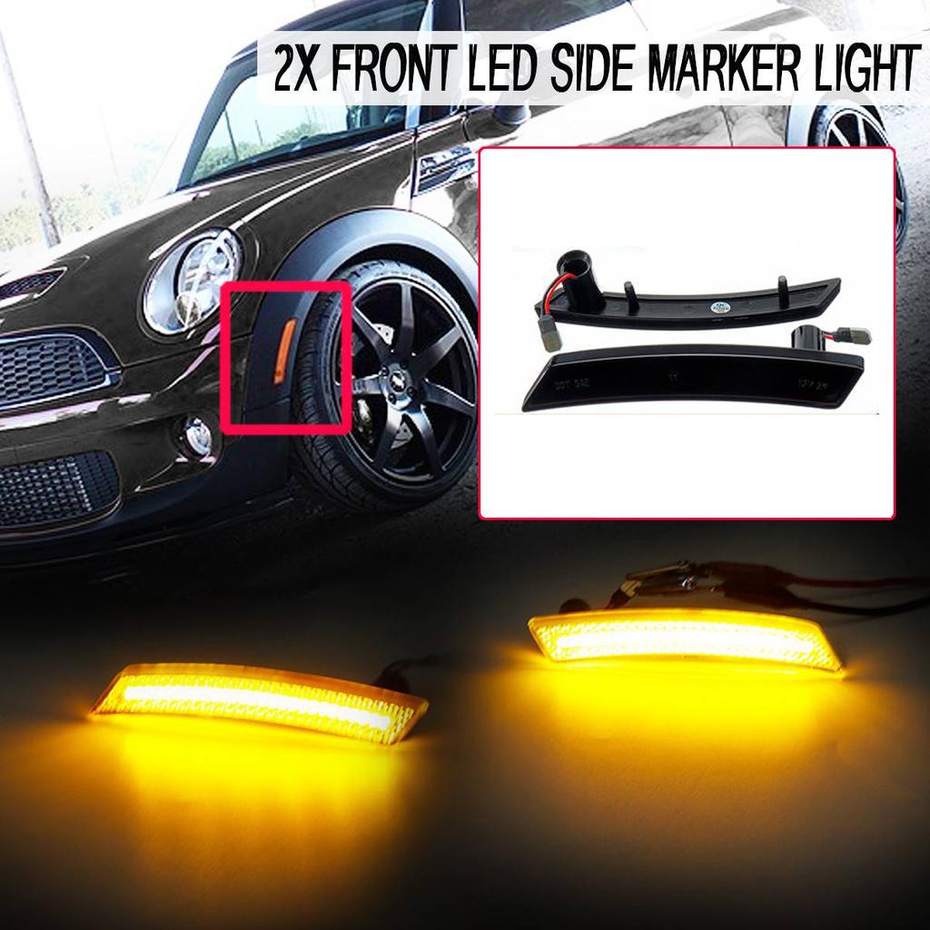 4Pcs Front +Rear Fender LED Side Marker Light For MINI Cooper R55 R56 R57 R58 R60 R61