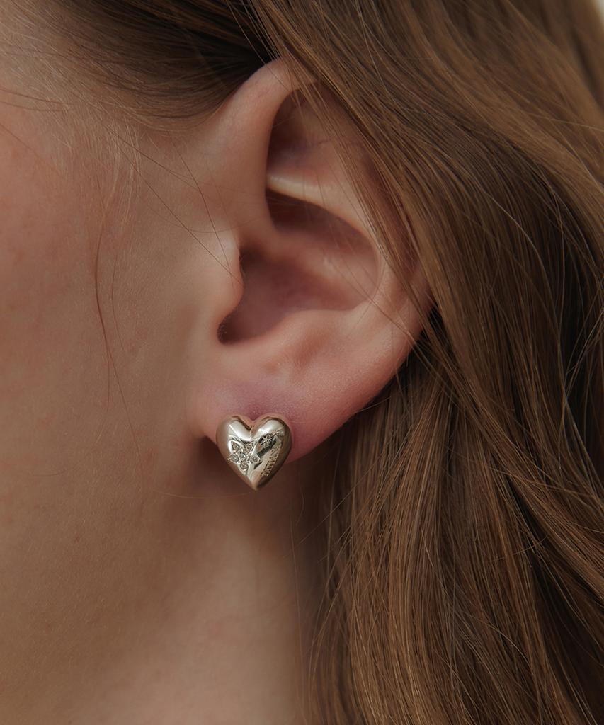 Tatiana (Silver 925) Flower Cubic Full Heart Earrings Ec3068