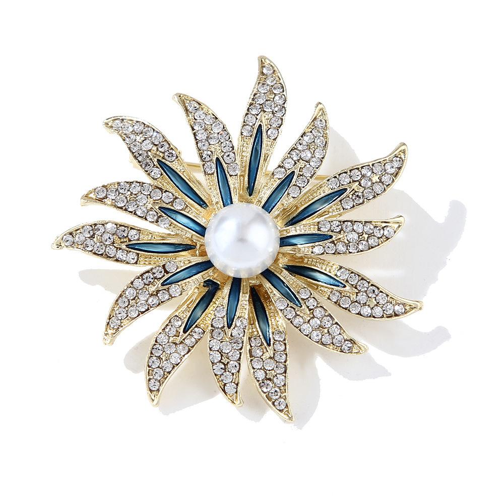 

Environmental Sunflower Pearl Brooch Ins Trendy Temperament Corsage Anti-slip Long-lasting Color Exquisite Jacket Pin