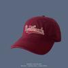 Original self-made letter embroidered soft-top baseball cap men's and women's four-season versatile soft-top cap showing a small face