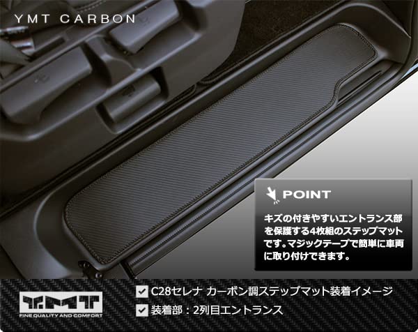 rubber step mats for the new Serena C28 series gasoline YMT Carbon-look (entrance mats) (FF vehicles)