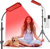Adjustable Floor Stand Red Light Therapy Lamp - Single/Double Head with Tripod Gooseneck