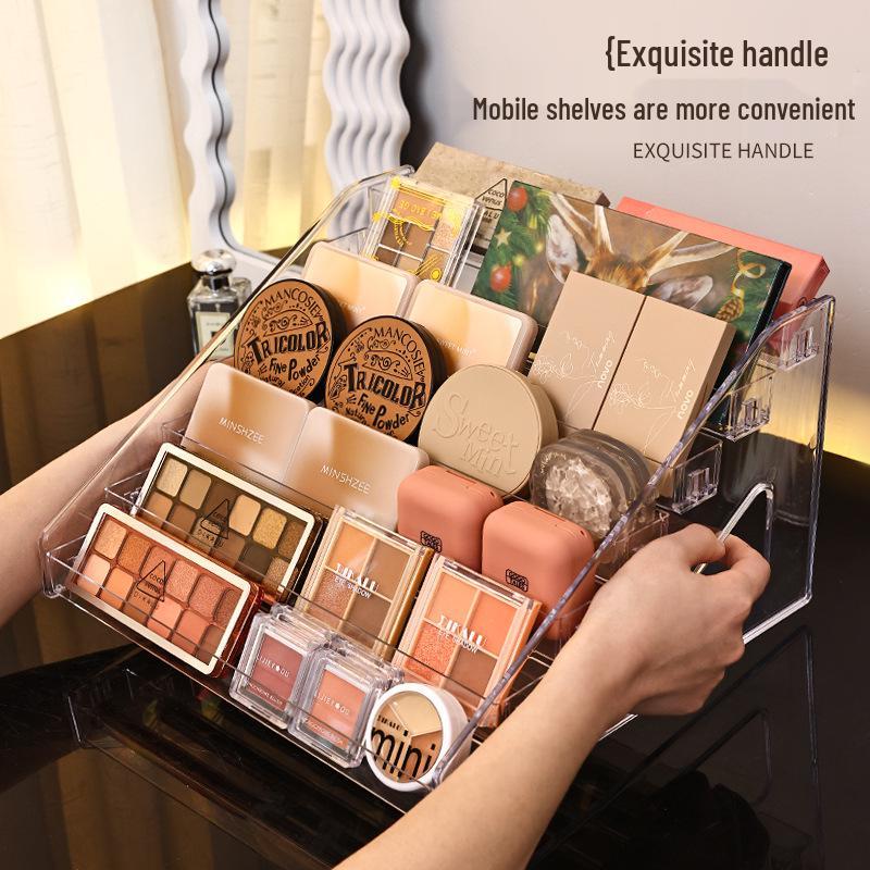 Transparent Multilayer Cosmetic Display Rack for Nail Polish & Eyeshadow - Large Capacity Tiered Organizer