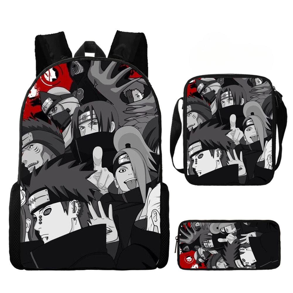 Backpack Naruto Children Set With Pencil Case And Versatile For School Trips Day