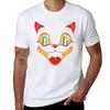 Retro Vintage Halloween Decor Black Cat Face Tshirt Summer Holiday Casual Tee