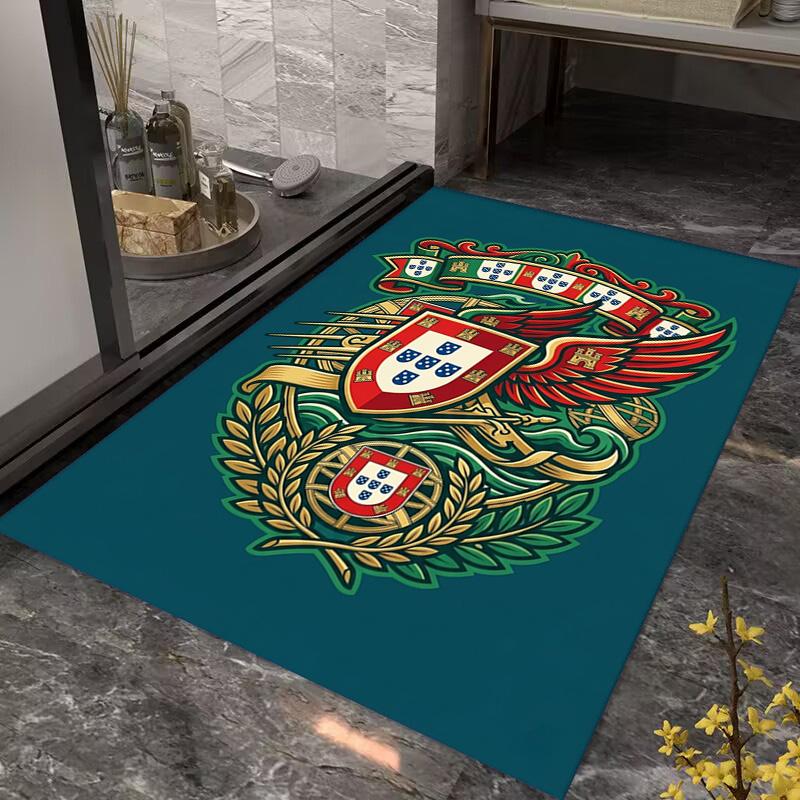 Portuguese Heritage Emblem Carpet Living Room and Bedroom Mats Home Decor Christmas Gifts Office Chair Cushion Bathroom Mat