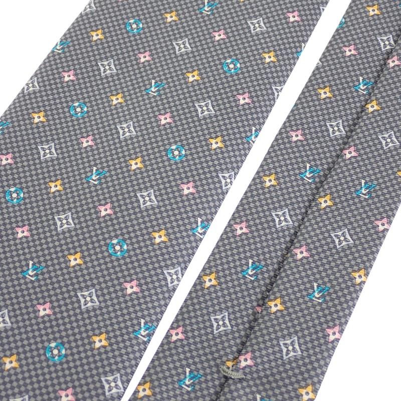 Louis Vuitton M76610 Tie Gray/multicolor Silk Mens