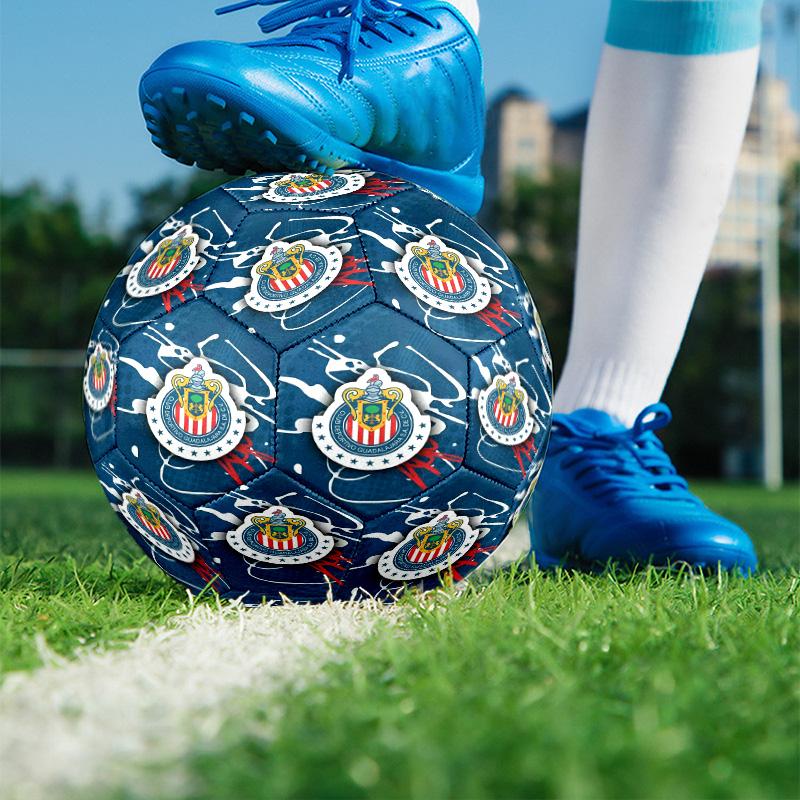 Club Deportivo Guadalajara Print Size 5 Soccer Ball, PU Wear Resistant Football for Match Training and Daily Practice, Birthday Gift for Soccer Fans