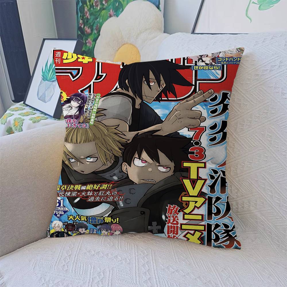 Fire Force Anime Classic Movi 45*45cm Cushion Cover Pillow Cover Decor Pillowcase Home Pillowcase For Couch Pillow