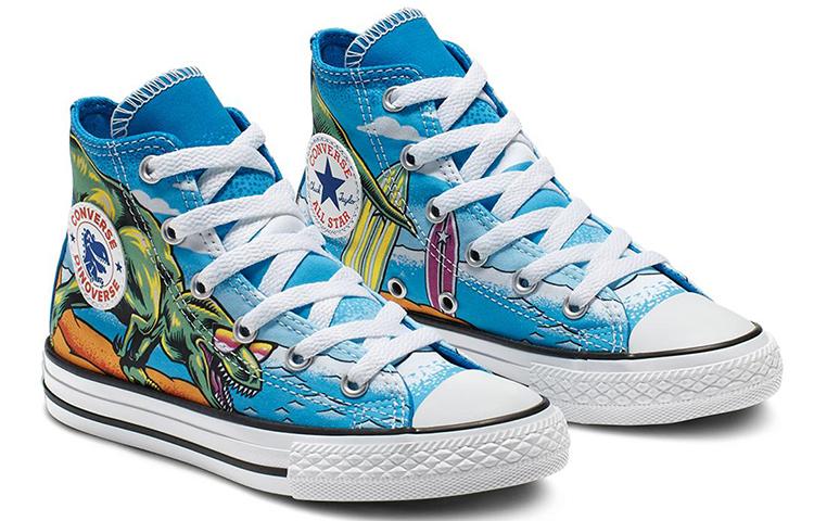 Converse Comfortable High Top Kids Canvas Shoes Dinosaur Party Teenagers 664246c