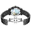 OLEVS G9901 Men's Automatic Mechanical Watch Stainless Steel Bezel Luminous Waterproof Classic Black Band Black Dial